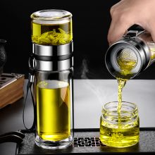 SS5140 BÌNH PHA TRÀ THỦY TINH 2 LỚP GIỮ NHIỆT CÓ LÕI LỌC INOX 304