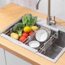 SS5205 Khay inox, giá gác bồn rửa chén điều chỉnh kích thước