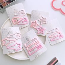 PK9066 SET 3 KẸP TÓC NGÔI SAO, HÌNH HỌC MÀU HỒNG PASTEL