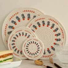 SS0669 Tấm lót bàn ăn, thảm lót ly cốc, nồi cách nhiệt phong cách Bắc Âu - 24CM