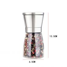 SS8087 Lọ xay tiêu thủy tinh cầm tay nắp inox